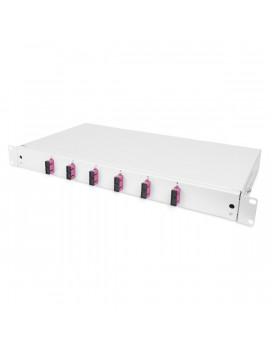 DIGITUS DN-96320-4 1U 6xSC duplex OM4 toldóval pigtaillel és kötőkazettával szerelt optikai rendező