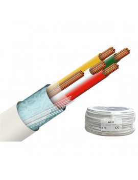 Honnor Security 4x0,22 biztech kábel, 4 eres, 0,22mm2 névleges keresztmetszet, sodrott réz erek, árnyékolt